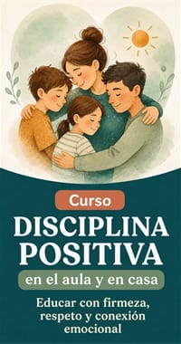 Cartel del curso Disciplina positiva en el aula y en casa